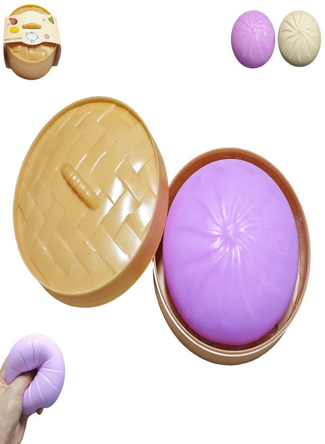 PMDYBY Giant Dumpling Squishy, Large Dumpling Squishy, Mystery Jumbo DumplingSquishy, Cute Anxiety Relief Fidget Toy, Soft Squeeze Decompression Dough for Adults(Purple) - Image 1